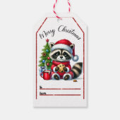 Étiquettes-cadeau Marque de Noël du raton laveur (Dos)