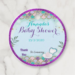 Étiquettes Cadeau marque de préférence circulaire baby shower en pea
