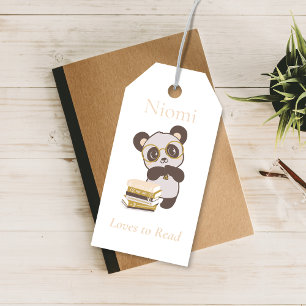 Étiquettes-cadeau Marqueur de page du nom du Signet Panda personnali