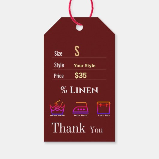 Étiquettes-cadeau Marron Prix (Dos)