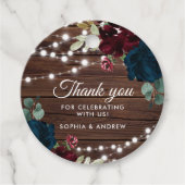 Étiquettes Cadeau Marsala & Marine Rustic Mariage (Devant)