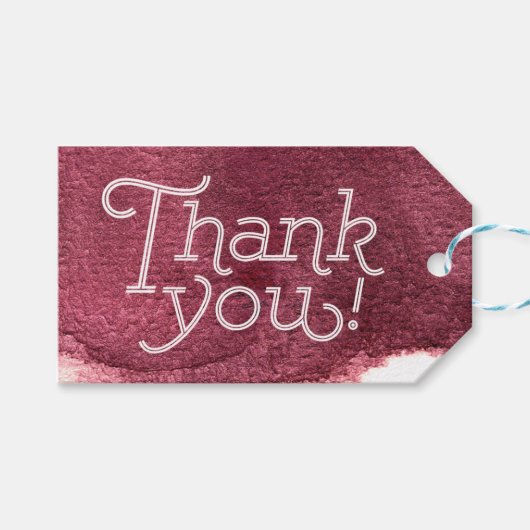 Étiquettes-cadeau Marsala peint moderne simple mariage merci (Devant (Horizontal))