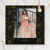 Étiquettes Cadeau Mascarade élégante et rose blanche  (Dos)