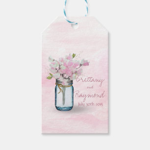 ÉTIQUETTES-CADEAU MASON JAR WATERCOLOR ROSE POIS DOUX