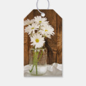 Étiquettes-cadeau Mason Jar White Daisies Mariage campagnard Favoris (Devant)