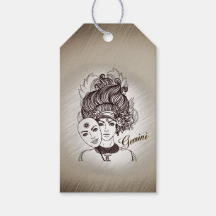 Étiquettes-cadeau Masque de Gémeaux Zodiaque Dame