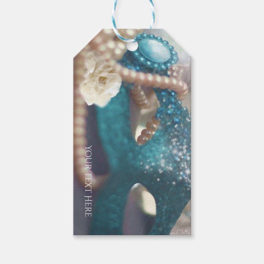 Étiquettes-cadeau Masquerade Masque & Perles Rainbow Party Favoriser (Devant)