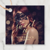 Étiquettes Cadeau Masquerade Photo Sweet 16 Anniversaire (Devant)