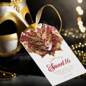 Étiquettes-cadeau Masquerade Sweet 16 Red Gold ID1032
