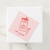 Étiquettes Cadeau Match Made in Heaven Pink & Red Wedding Favoriser  (En situation)