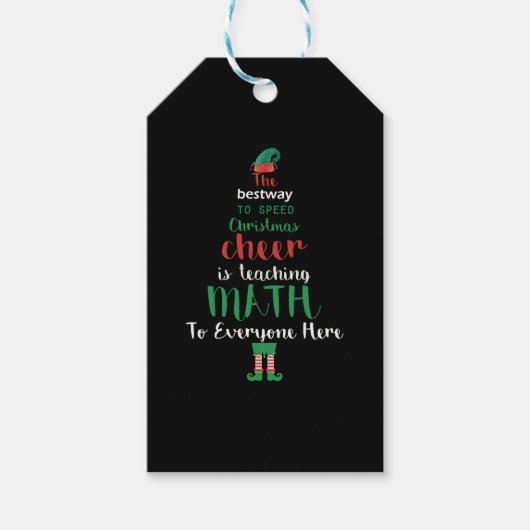 Étiquettes-cadeau Math Enseignant Christmas Elf Cadeau design (Devant)