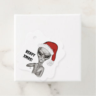 Étiquettes Cadeau Mauvais Alien, Lourds Noël !