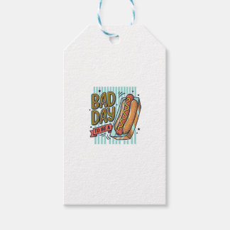 Étiquettes-cadeau Mauvaise Journée Hot Dog Retro Vector Conception d
