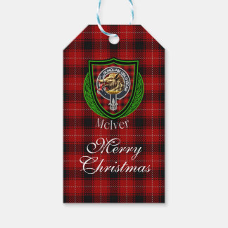 Étiquettes-cadeau McIver Scottish Clan Tartan & Crest