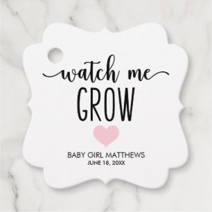 Étiquettes Cadeau Me regarder grandir Baby shower Succulent