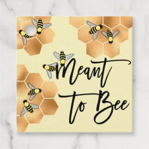 Étiquettes Cadeau Meant Bee Quote Gold Honeycomb Fête des mariées