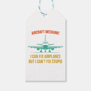 Étiquettes-cadeau mécanicien d'avion je peux réparer les avions mais