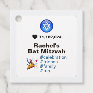 Étiquettes Cadeau Médias sociaux Bat mitzvah Emoji ou Bar Mitzvah