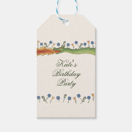 Étiquettes-cadeau Medieval Ren Faire dragon (Devant)