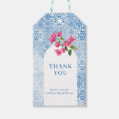 Étiquettes-cadeau Mediterranean tile pattern Thank you (Devant)