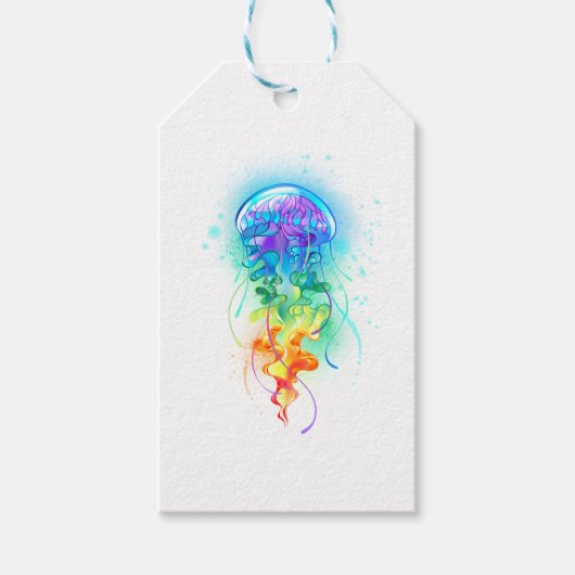 Étiquettes-cadeau Méduse arc-en-ciel (Devant)
