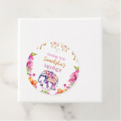 Étiquettes Cadeau Mehndi mariage indien éléphant fleurs roses faveur (En situation)