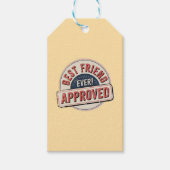 Étiquettes-cadeau Meilleur Ami Jamais ! Conception de texte approuvé (Devant)