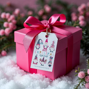 Étiquettes-cadeau Meilleur cadeau de Noël Eva! Gnomes amusants et br