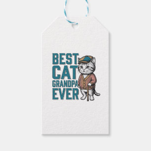 Étiquettes-cadeau Meilleur Grand-Père Chat Incroyable Chemise Vintag
