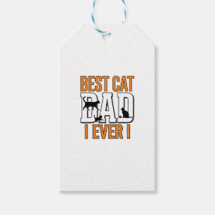 Étiquettes-cadeau Meilleur Papa Chat du Monde Design de Chemise Vint
