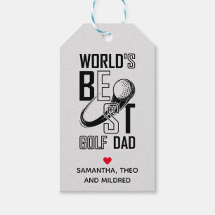 Étiquettes-cadeau Meilleur papa de golf au monde - Drôle et pensant