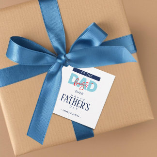 Étiquettes Cadeau Meilleur Papa du Monde Bleu Fête des Pères