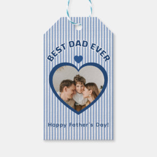 Étiquettes-cadeau Meilleur Papa Ever Carte Photo à Coeur Modèle Mini
