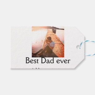 Étiquettes-cadeau Meilleur papa jamais ajouter nom image fête des pè