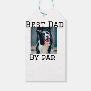 Étiquettes-cadeau Meilleur papa par par chien animal photo moderne s