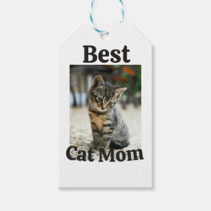 Étiquettes-cadeau Meilleure maman de chat papa parent animal photo c