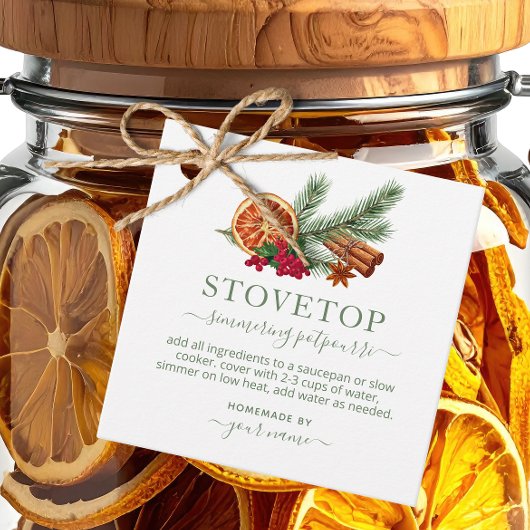 Étiquettes Cadeau Mélange de pot-pourri de cuisine vert