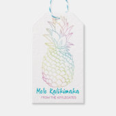 Étiquettes-cadeau Mele Kalikimaka ananas de Noël Hawaii (Devant)