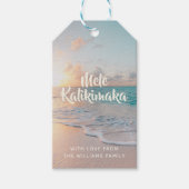Étiquettes-cadeau Mele Kalikimaka Custom Tropical Beach Noël (Devant)