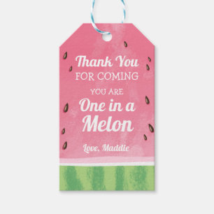 Étiquettes-cadeau Melon merci pour le tag cadeau Girl One dans un me