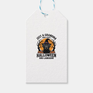Étiquettes-cadeau Mémé Halloween Labrador Drôle Vintage_1