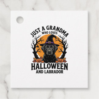 Étiquettes Cadeau Mémé Halloween Labrador Drôle Vintage_1