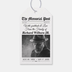 Étiquettes-cadeau Memorial Favor Tags Funeral Newspaper Tags cadeaux