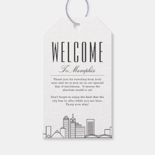 Étiquettes-cadeau Memphis Skyline   Mots clés cadeaux de bienvenue