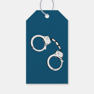Étiquettes-cadeau Menottes en bleu