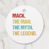 Étiquettes Cadeau Mens Mack The Man The Myth The Legend (Dos)