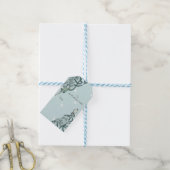 Étiquettes-cadeau Menthe bleu pin Vert Succulents (Avec de laficelle)