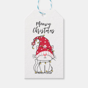 Étiquettes-cadeau Meowny Christmas Funny Cute Cat Holiday Tags cadea