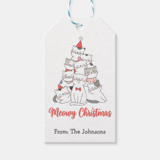 Étiquettes-cadeau Meowy Christmas Cat Gift Tag For Cat Lover