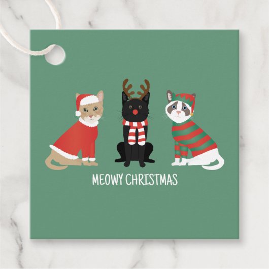 Étiquettes Cadeau Meowy Christmas Cats (Devant)